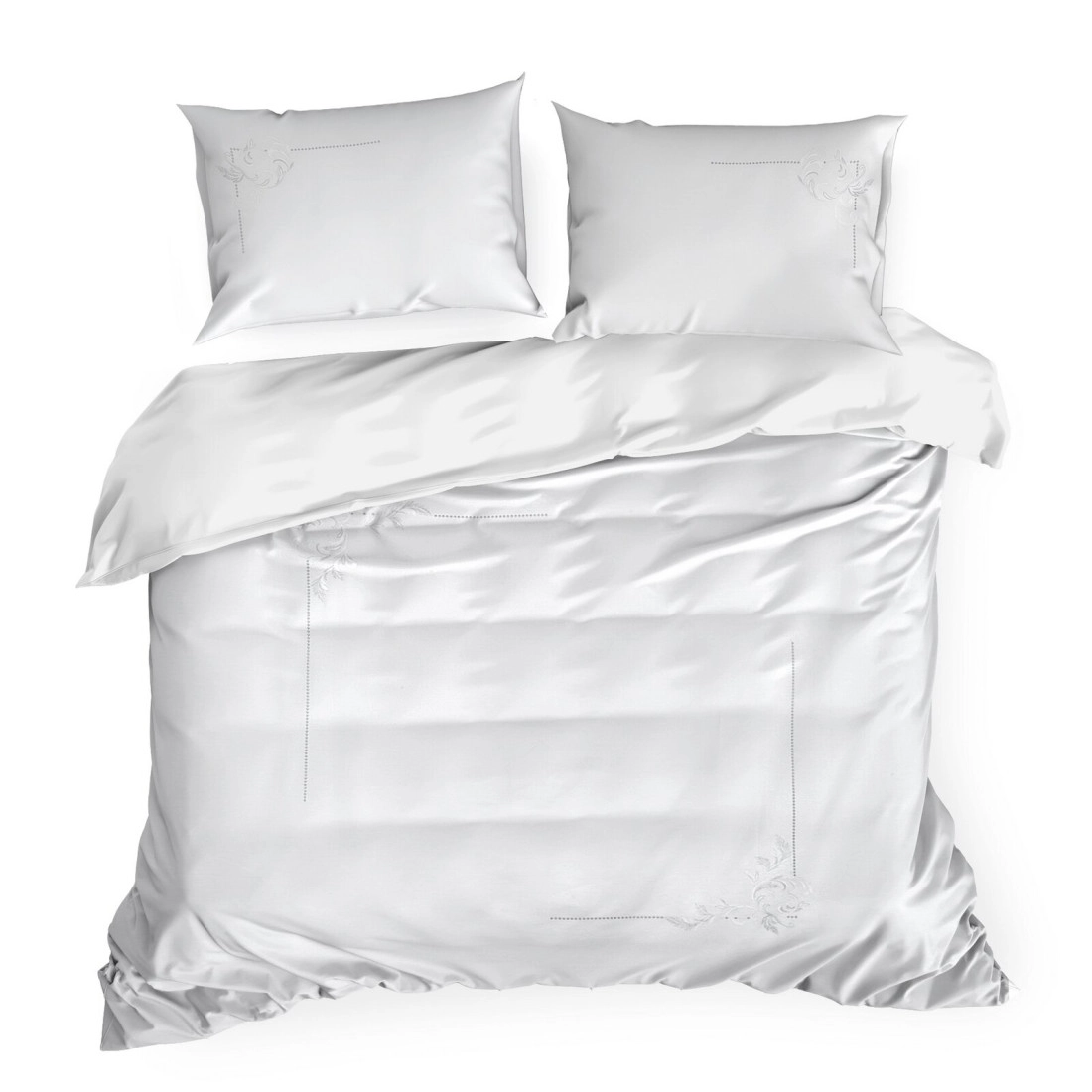 Povlečení 220x200 cm z bavlněného saténu, bílé