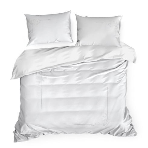Obliečky 220x200 cm bavlnené saténové, biele
