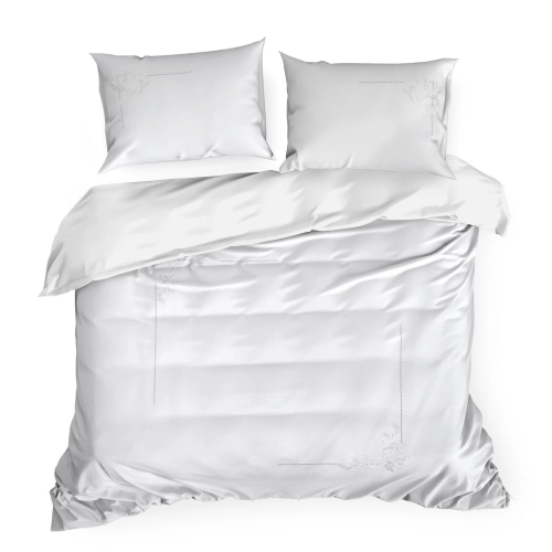 Povlečení 220x200 cm z bavlněného saténu, bílé