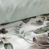 Povlečení 220x200 cm z bavlněného saténu, květované, bílé a ocelové