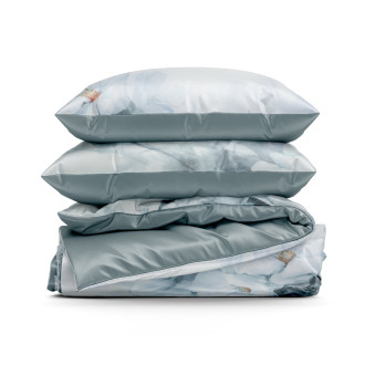 Obliečky 220x200 cm bavlnené saténové, mätové a biele