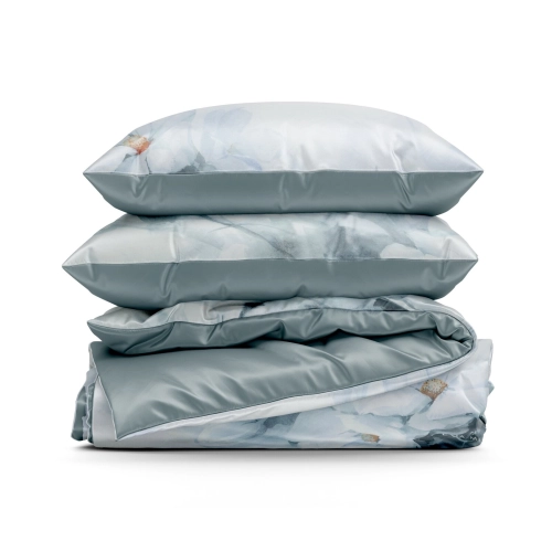 Obliečky 220x200 cm bavlnené saténové, mätové a biele