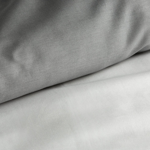 Povlečení 220x200 cm bavlněné saténové oboustranné, bílé a ocelové