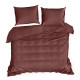 Obliečky 220x200 cm bavlnené saténové pruhované, bordové
