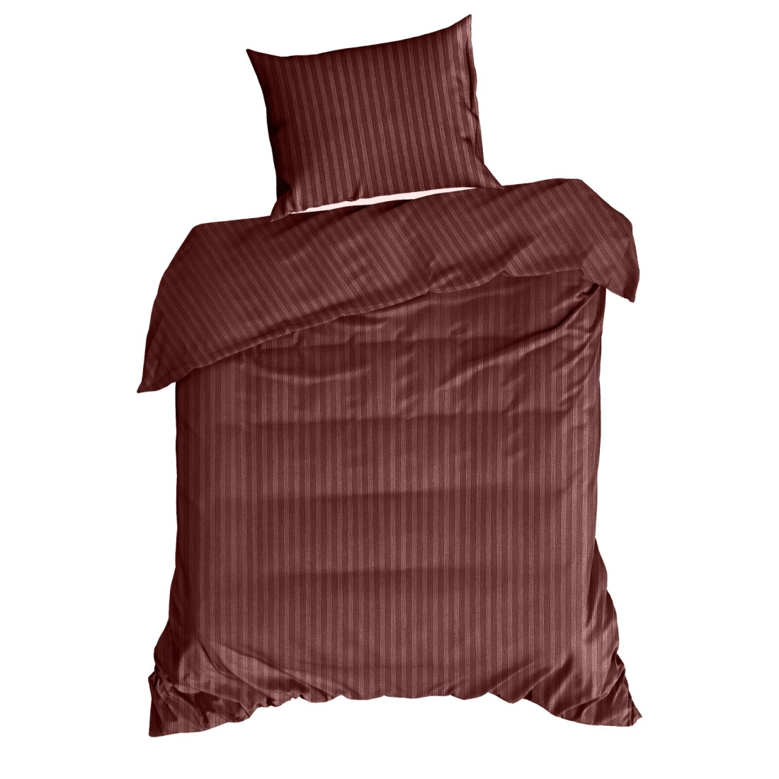 Povlečení 220x200 cm z bavlněného saténu, pruhované, bordó