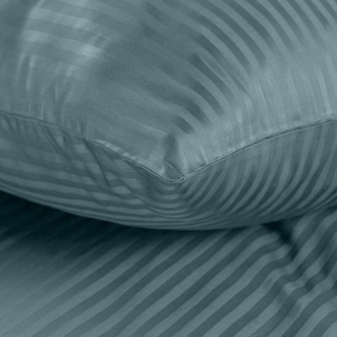 Obliečky 220x200 cm bavlnené saténové s pásikmi, modré