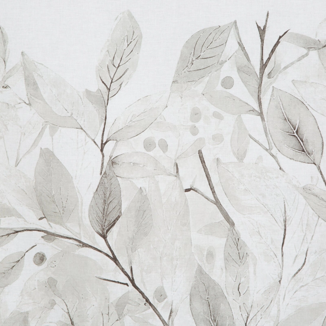 Obliečky 220x200 cm bavlnené saténové s rastlinným vzorom, strieborné a biele