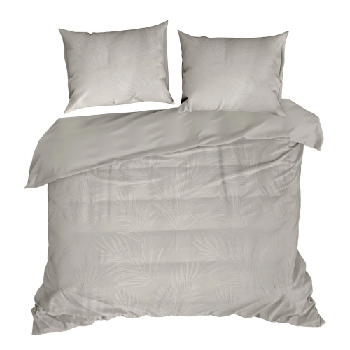 Set povlečení 220x200 cm bavlněné saténové šedobéžové