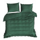 Obliečky 220x200 cm bavlnené saténové tmavozelené v prúžkoch