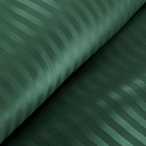 Obliečky 220x200 cm bavlnené saténové tmavozelené v prúžkoch
