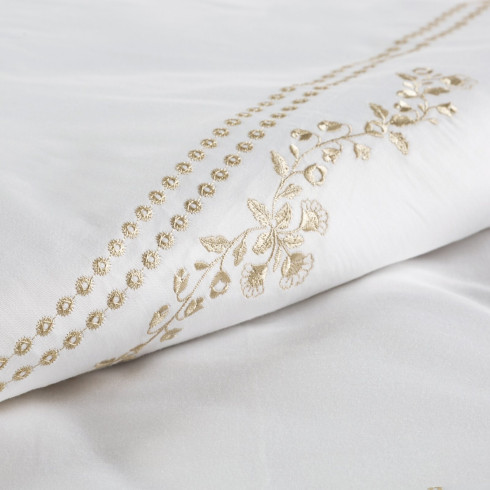 Povlečení 220x200 cm saténové bavlněné, bílé a béžové