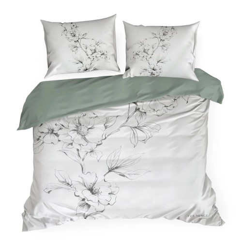 Obliečky 220x200 cm saténové bavlnené, biele a čierne