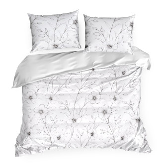 Obliečky 220x200 cm saténové bavlnené, biele a čierne