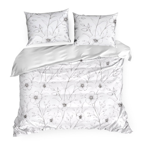 Saténové bavlněné povlečení 220x200 cm, bílé a černé