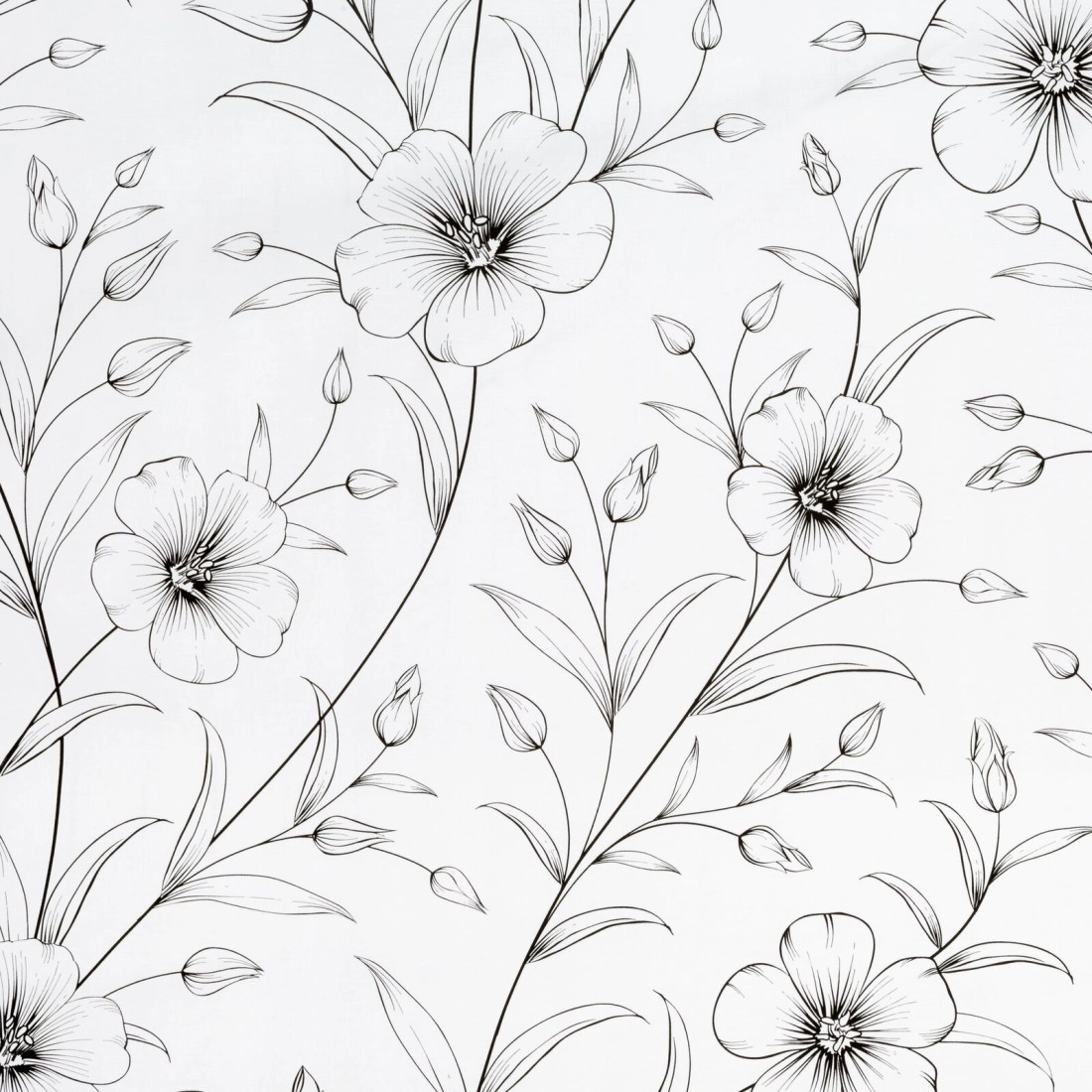 Obliečky 220x200 cm saténové bavlnené, biele a čierne