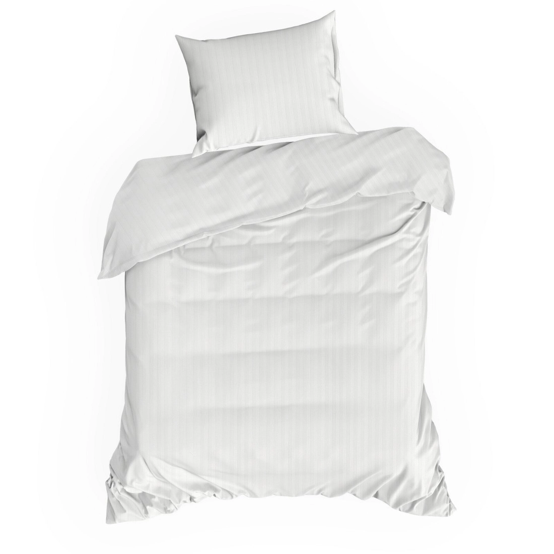 Obliečky 220x200 cm saténové bavlnené biele v jemné prúžky