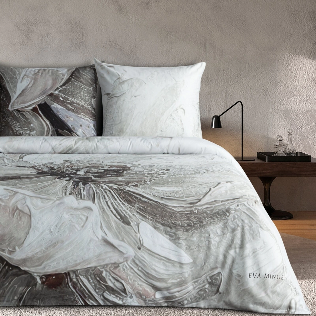 Obliečky 220x200 cm saténové bavlnené, hnedé a sivé