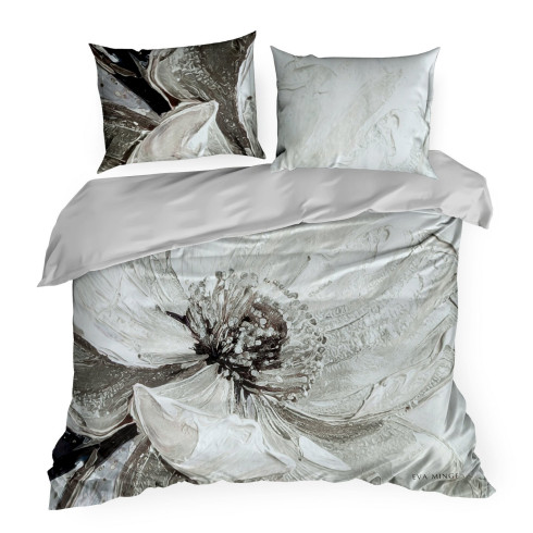 Povlečení 220x200 cm saténové bavlněné, hnědé a šedé