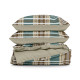 Obliečky 220x200 cm saténové bavlnené kárované, hnedé a zelené