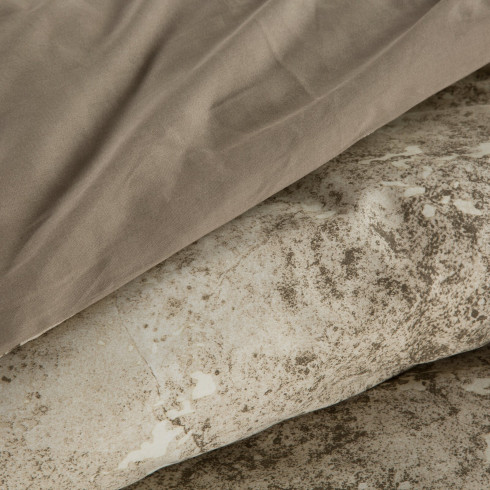 Saténové bavlněné povlečení 220x200 cm, mramorové, hnědé a béžové