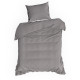 Obliečky 220x200 cm saténové bavlnené sivé s jemným prúžkovaným vzorom