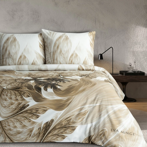 Povlečení 220x200 cm saténové, bílé a béžové