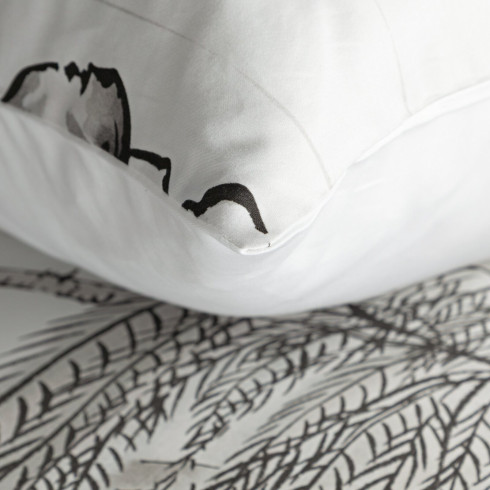 Povlečení 220x200 cm saténové, bílé a ocelové