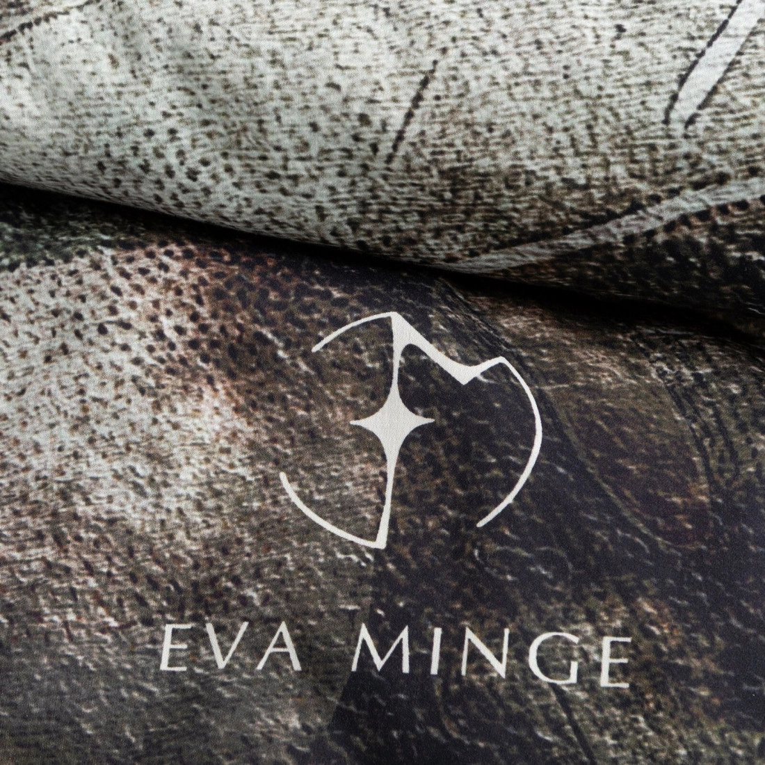 Saténové povlečení 220x200 cm, květované, šedé a zelené