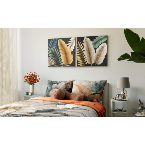 Obliečky 220x200 cm saténové kvetované, sivé a zelené