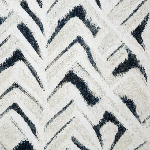 Povlečení 220x200 cm saténové s geometrickým vzorem, bílé a námořnické modré