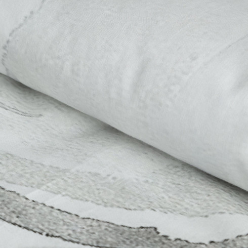 Povlečení 220x200 cm saténové s květinovým vzorem, bílé a zelené