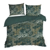 Saténové povlečení 220x200 cm s mozaikovým vzorem, tmavě zelené a zlaté