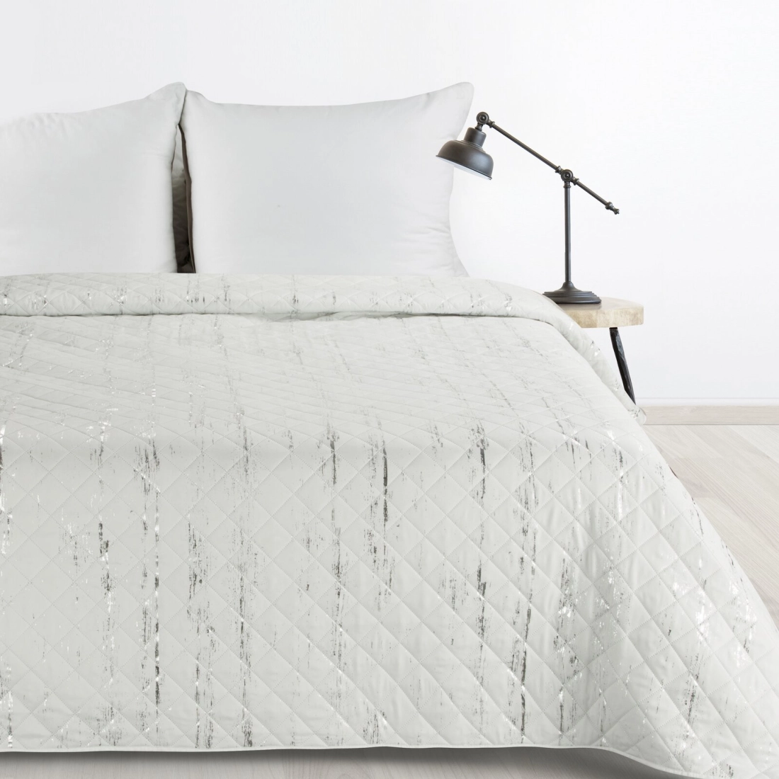 Prehoz 170x210 cm mikrovláknový, biely a strieborný