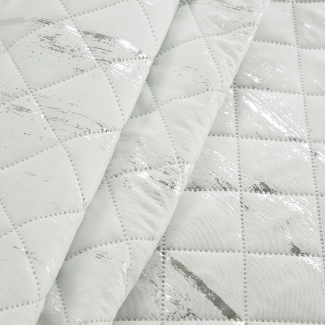 Prehoz 170x210 cm mikrovláknový, biely a strieborný