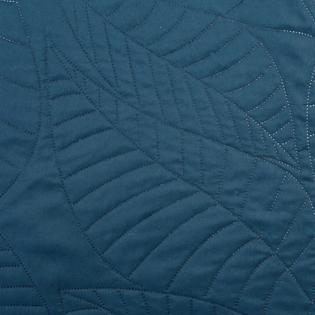 Prehoz 170x210 cm mikrovláknový s listovým vzorom, tmavomodrý