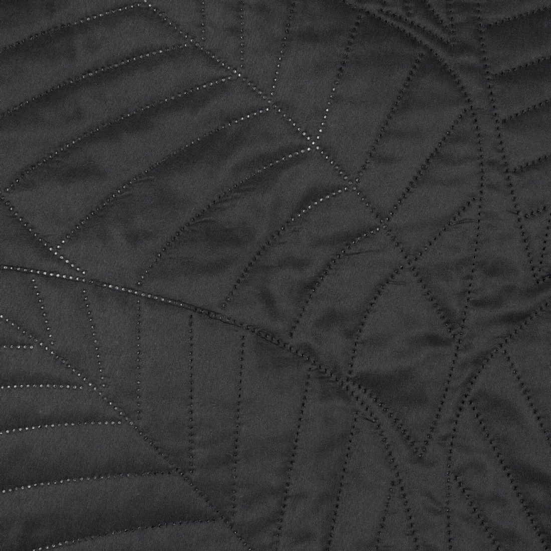 Prehoz 170x210 cm mikrovláknový s motívom listov, čierny