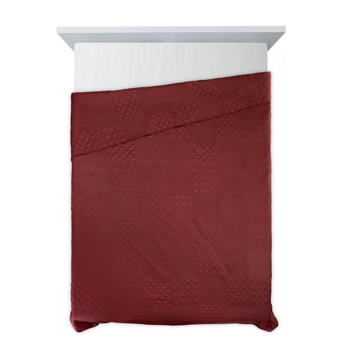 Prehoz 170x210 cm mikrovláknový s patchworkovým vzorom, bordový