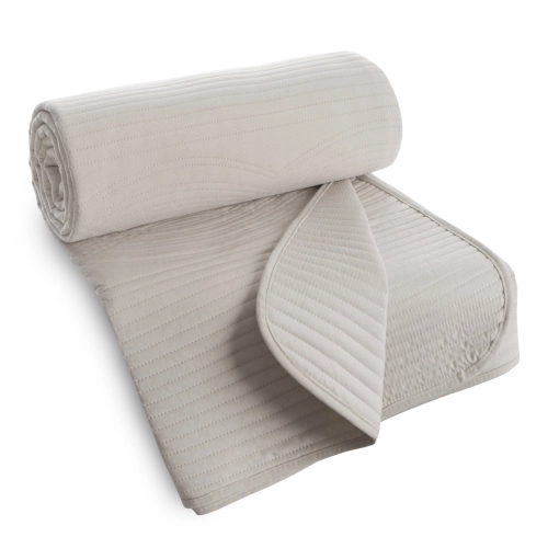 Prehoz 170x210 cm prešívaný geometrický vzor, krémový