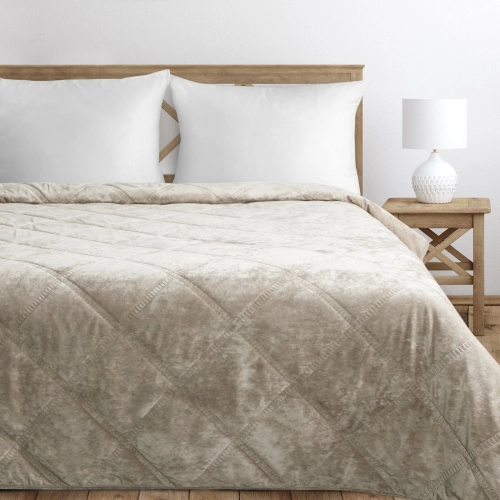 Prehoz 170x210 cm s geometrických vzorom kosoštvorcov, béžový