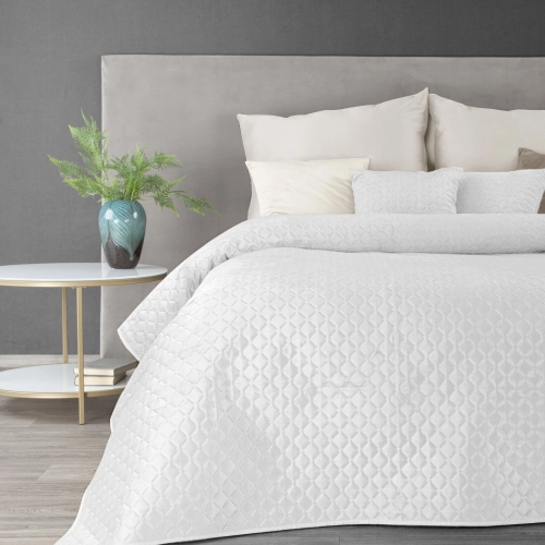 Prehoz 170x210 cm s geometrickým vzorom, biely