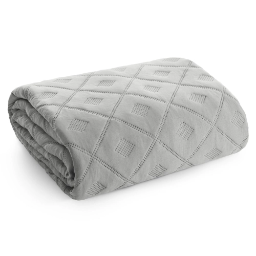 Prehoz 170x210 cm s geometrickým vzorom, strieborný