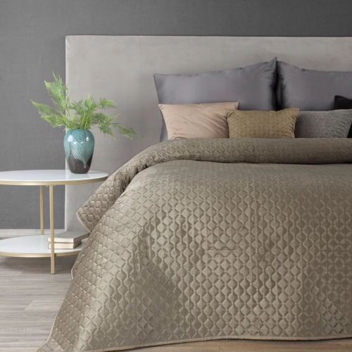 Prehoz 170x210 cm s geometrickým vzorom, tmavobéžový