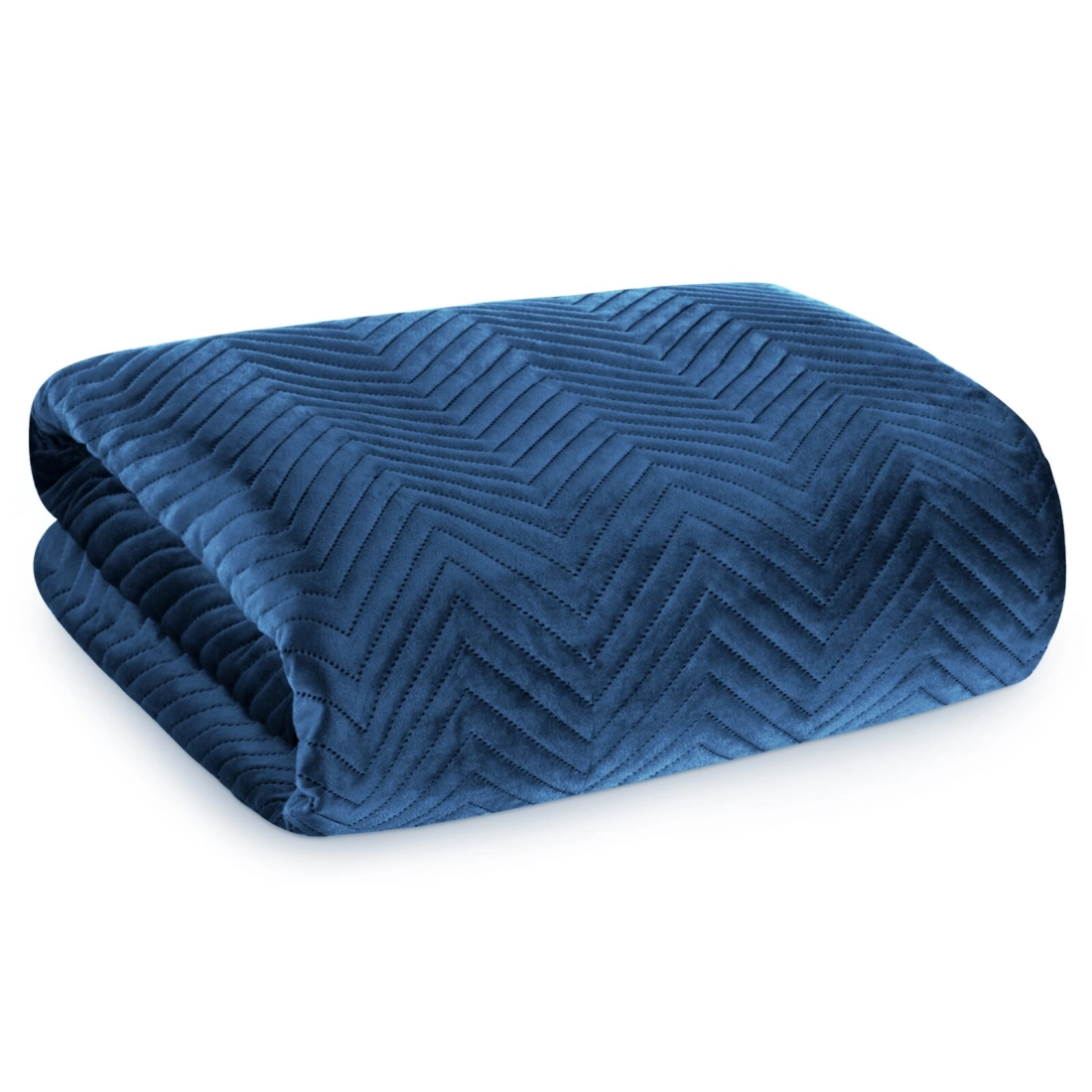 Prehoz 170x210 cm s motívom rybej kosti, tmavomodrý