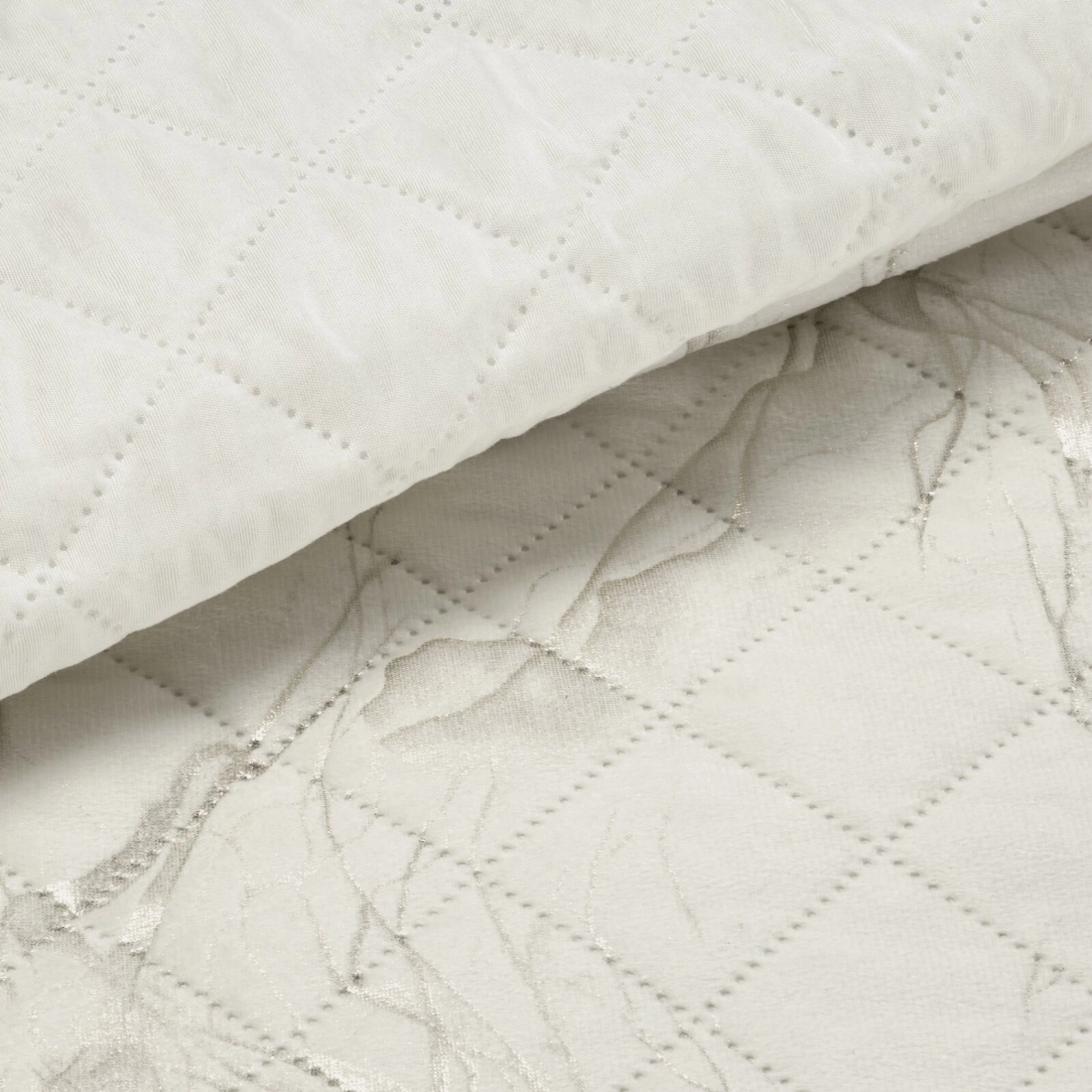 Prehoz 170x210 cm s mramorovým vzorom, krémový a zlatý