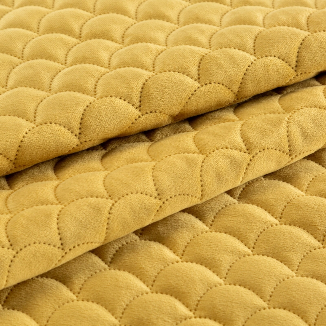 Prehoz 170x210 cm so vzorom rybích šupín, horčicový