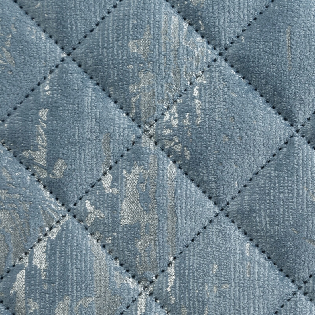 Prehoz 170x210 cm velúrový s geometrickým vzorom, modrý a strieborný