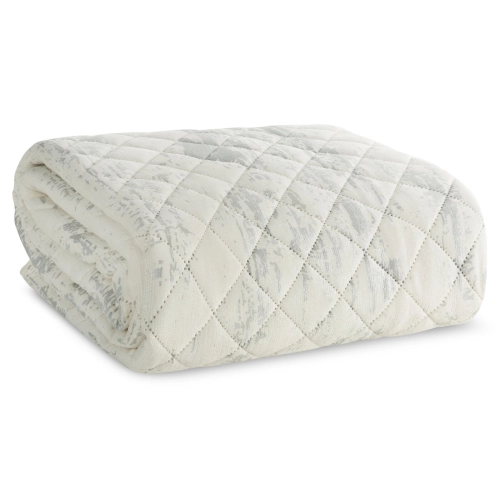 Prehoz 170x210 cm vzorovaný, biely a strieborný