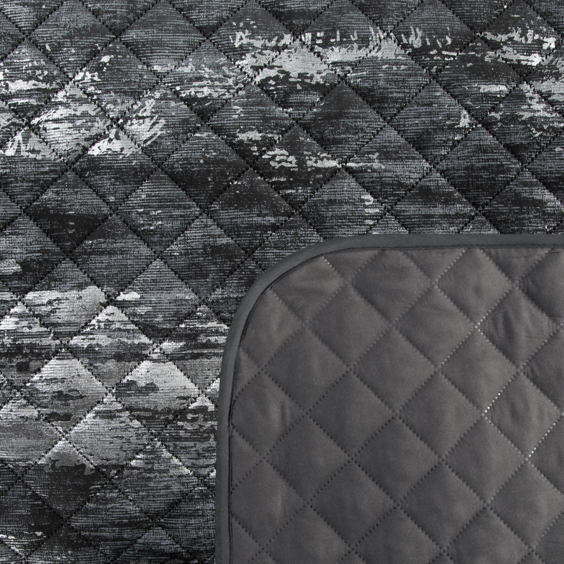 Prehoz 170x210 cm vzorovaný, čierny a strieborný