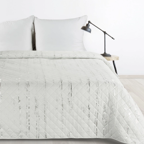 Prehoz 200x220 cm mikrovláknový, biely a strieborný