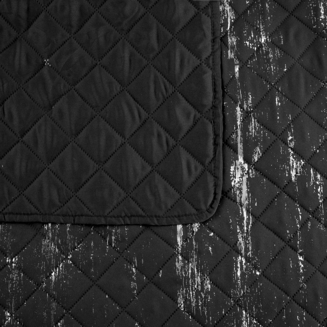 Prehoz 200x220 cm mikrovláknový, čierny a strieborný